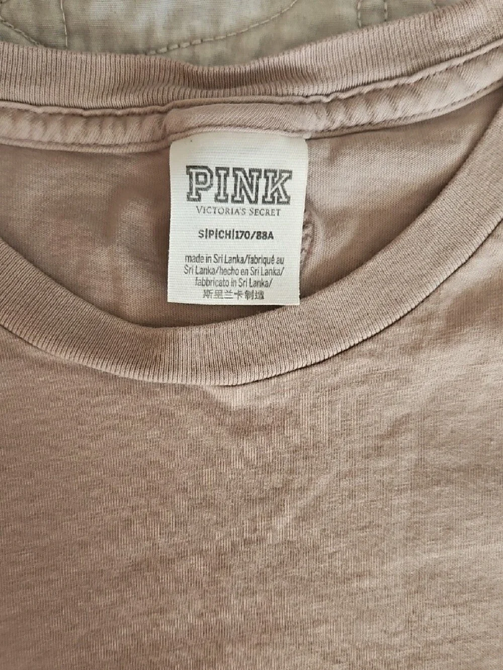 PINK Victoria's Secret Classic Crew Tee — Dusty Pink
